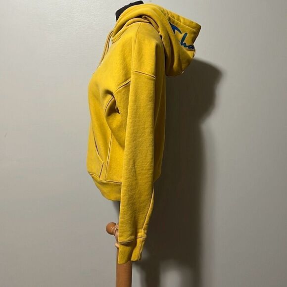 Champion Yellow Reverse Weave Drop Shoulder Pullover Hoodie - Picture 5 of 10